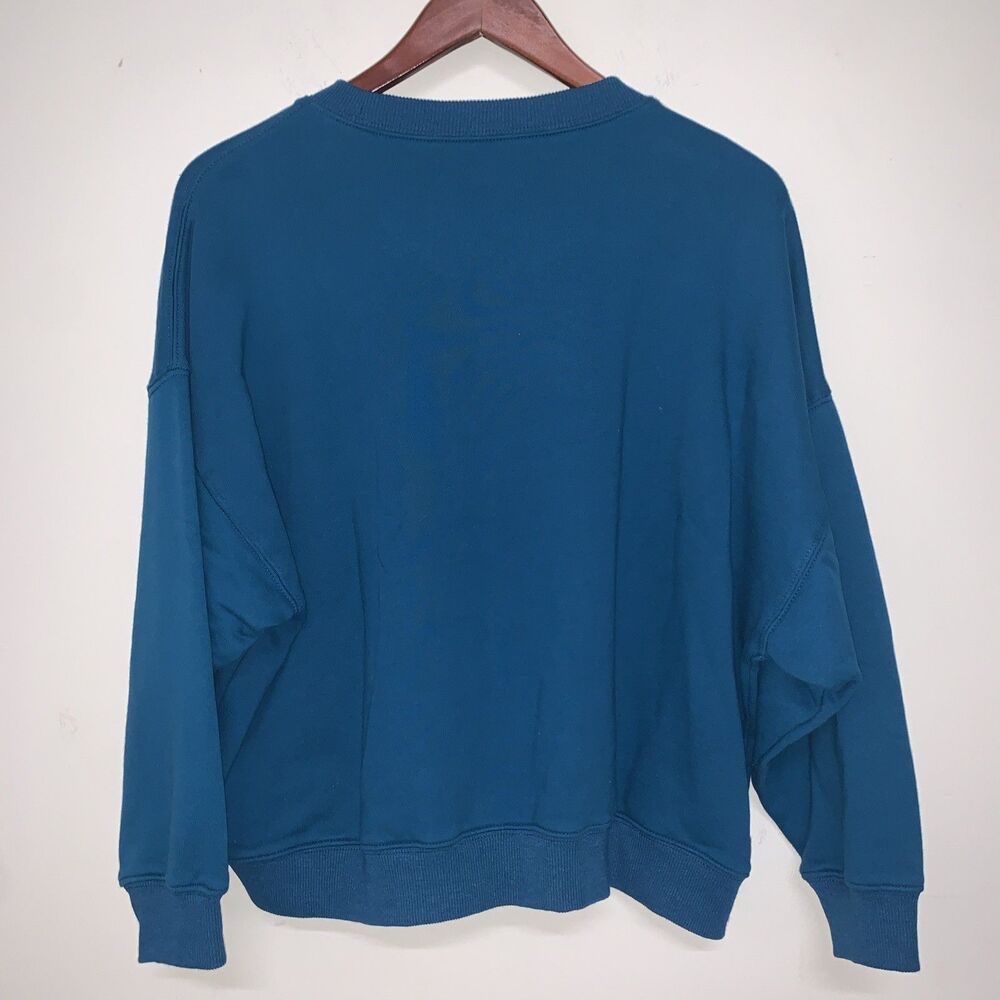 NWT Natural Life Boxy Embroidered “Loved” ❤️ On Sleeves Sweatshirt Oversized Med - Picture 3 of 11